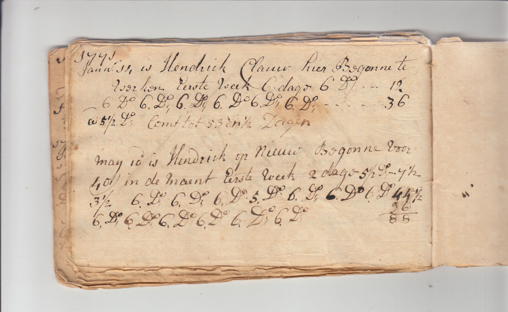 BH105 Pg 38, 1759-1771 & 1783 - Farm Sales Account Book - Pages 31-44
